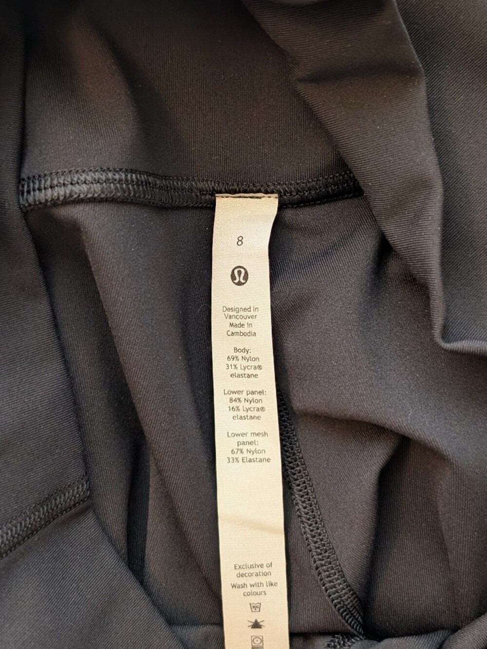 Lululemon Wunder Under Crop Leggings High-Rise Scallop Luxtreme 23" Black Size 8 - Picture 7 of 8